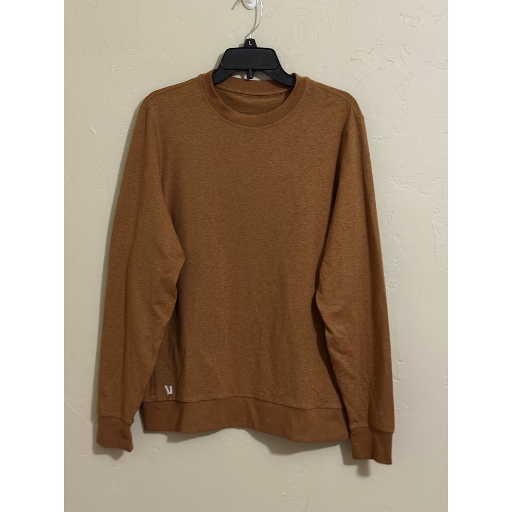 Vuori brand crew neck sweatshirt size L. Color is a brown / camel / toffee